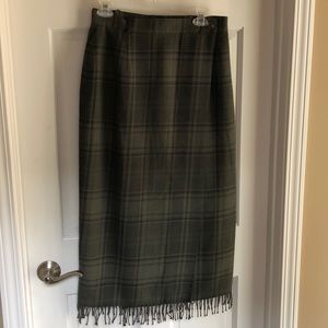 Lauren Ralph Lauren • Green Plaid Wood Skirt